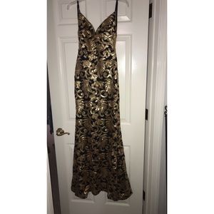 Windsor Black and gold prom dress